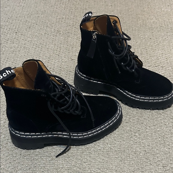 Proenza Schouler Black Lace-Up Ankle Boots - Picture 2 of 4